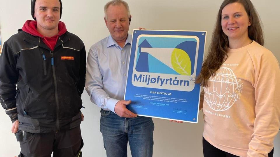 Lenkje til artikkel: Fusa Elektro er miljøsertifisert