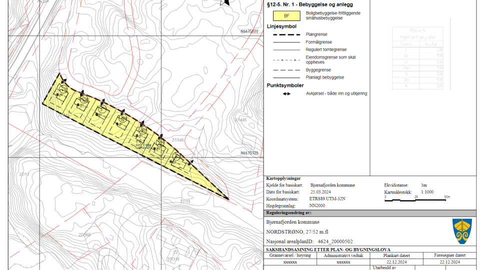 Lenkje til artikkel: Vedtak av endring etter forenkla prosess for Nordstrøno 27/52 m.fl.
