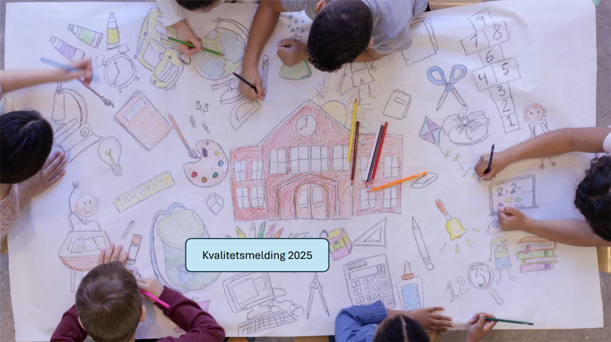 Utsnitt frå kvalitetsmeldinga der elevar samarbeider - Klikk for stort bilete